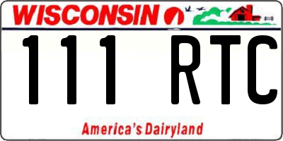 WI license plate 111RTC