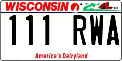 WI license plate 111RWA