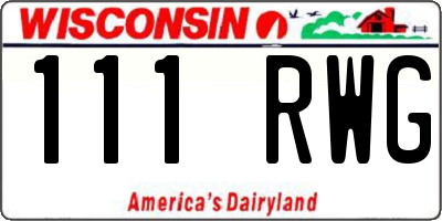 WI license plate 111RWG