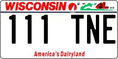 WI license plate 111TNE