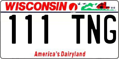 WI license plate 111TNG