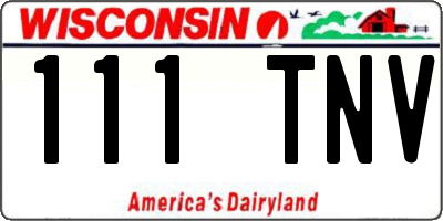 WI license plate 111TNV