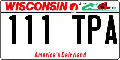 WI license plate 111TPA