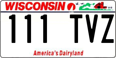 WI license plate 111TVZ