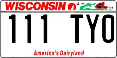 WI license plate 111TYO