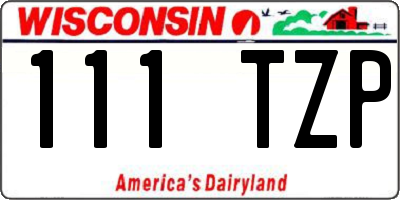 WI license plate 111TZP