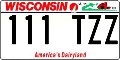 WI license plate 111TZZ