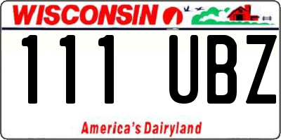 WI license plate 111UBZ