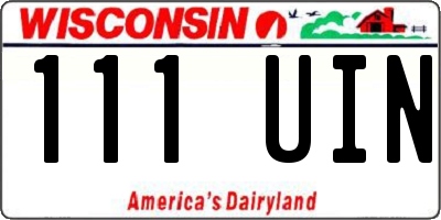 WI license plate 111UIN