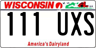 WI license plate 111UXS