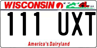 WI license plate 111UXT