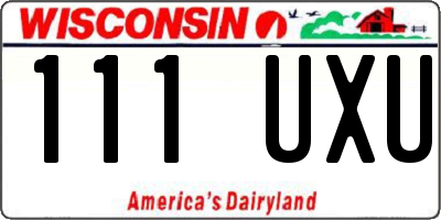 WI license plate 111UXU