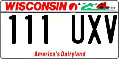 WI license plate 111UXV