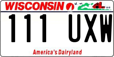 WI license plate 111UXW