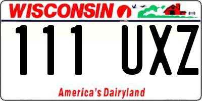 WI license plate 111UXZ