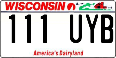 WI license plate 111UYB