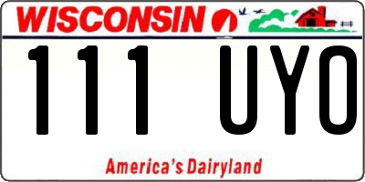 WI license plate 111UYO