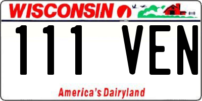WI license plate 111VEN