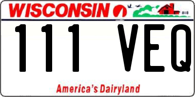 WI license plate 111VEQ