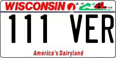 WI license plate 111VER