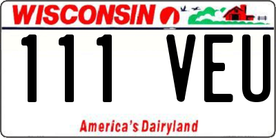 WI license plate 111VEU