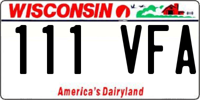 WI license plate 111VFA