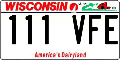 WI license plate 111VFE