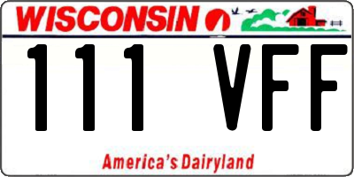 WI license plate 111VFF