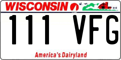 WI license plate 111VFG
