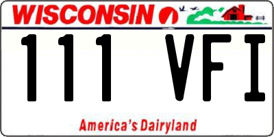 WI license plate 111VFI