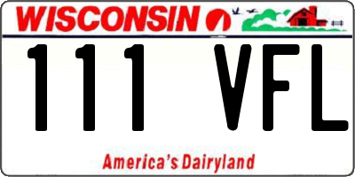 WI license plate 111VFL