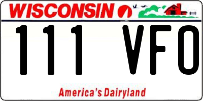 WI license plate 111VFO