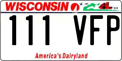 WI license plate 111VFP
