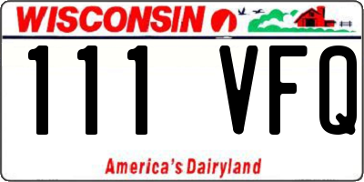 WI license plate 111VFQ