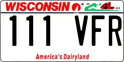 WI license plate 111VFR