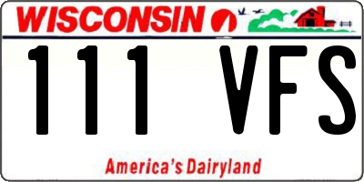 WI license plate 111VFS
