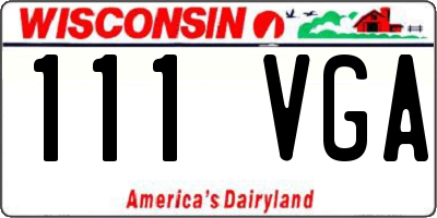 WI license plate 111VGA