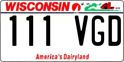 WI license plate 111VGD