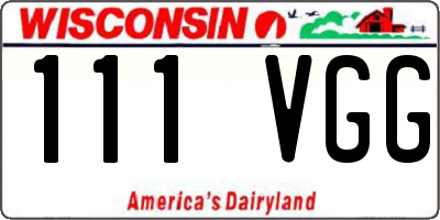 WI license plate 111VGG