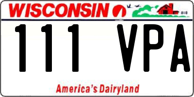 WI license plate 111VPA