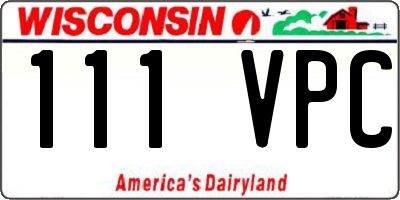 WI license plate 111VPC
