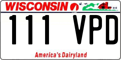 WI license plate 111VPD