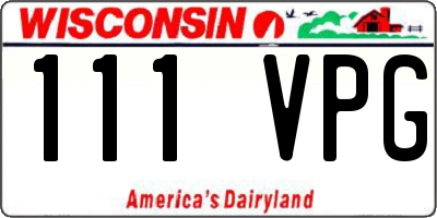 WI license plate 111VPG