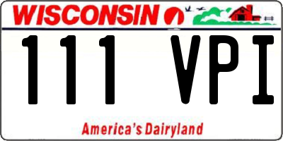 WI license plate 111VPI