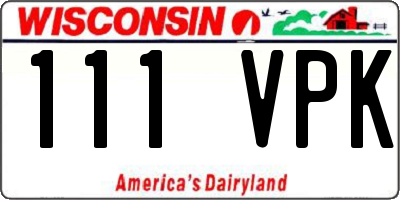 WI license plate 111VPK