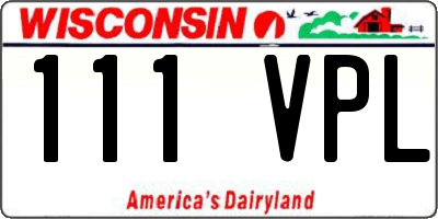 WI license plate 111VPL