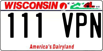 WI license plate 111VPN