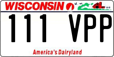 WI license plate 111VPP
