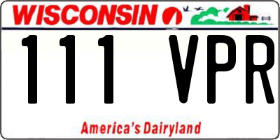 WI license plate 111VPR