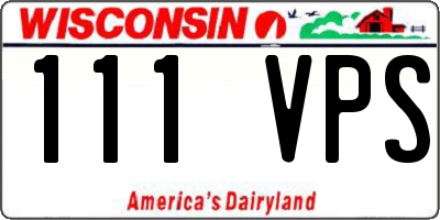 WI license plate 111VPS